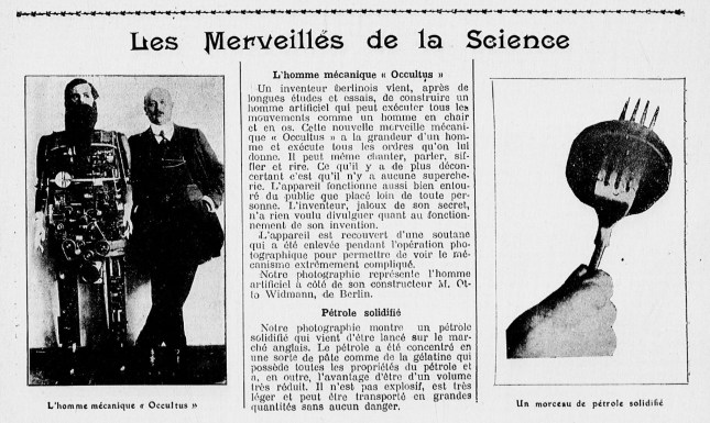 HOMME MECANIQUE Journal du dimanche n°128 14:5:1911