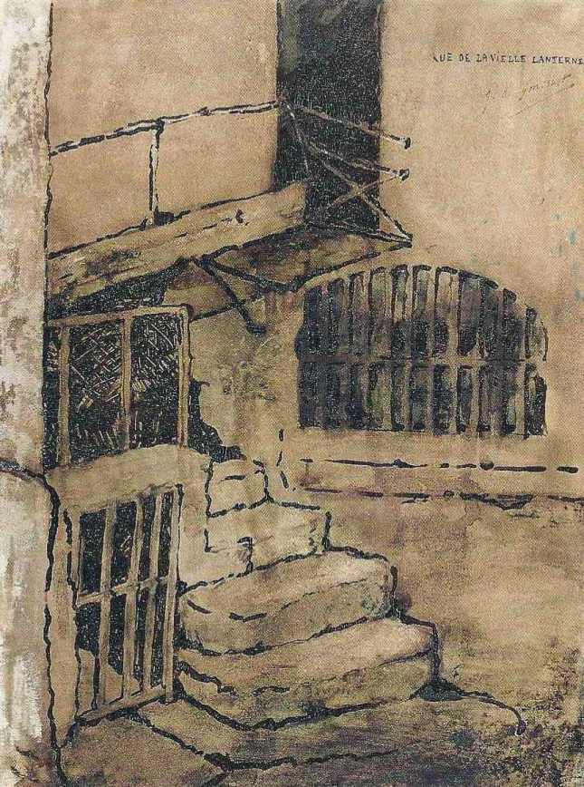 GONCOURT PENDU VIEILLE LANTERNE DETAIL