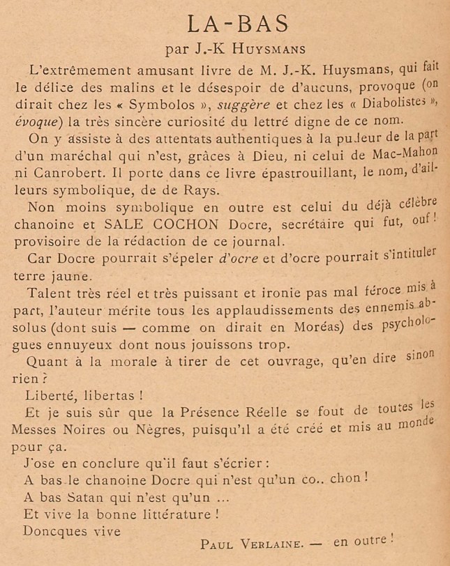 HUYSMANS VERLAINE CN 16:05:91