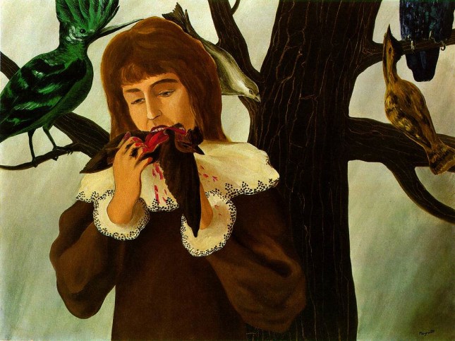 MAGRITTE JEUNE FILLE MANGEANT UN OISEAU 1927